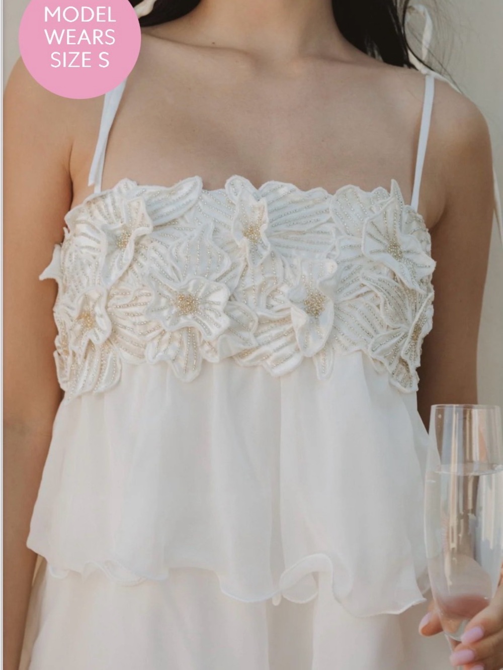 Show Me Your MuMu White Floral Applique Mini Dress
